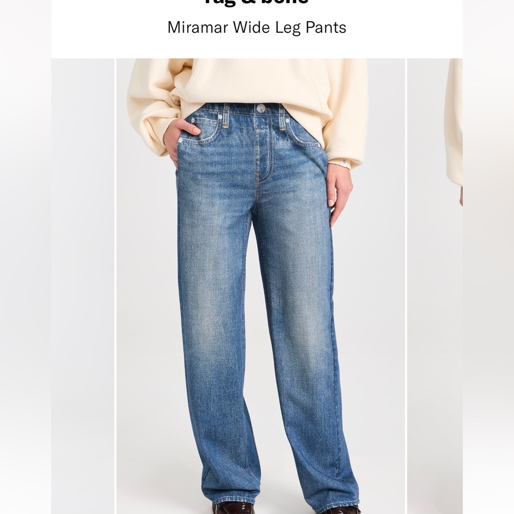 Rag & Bone Miramar wide leg jeans - color Lenox